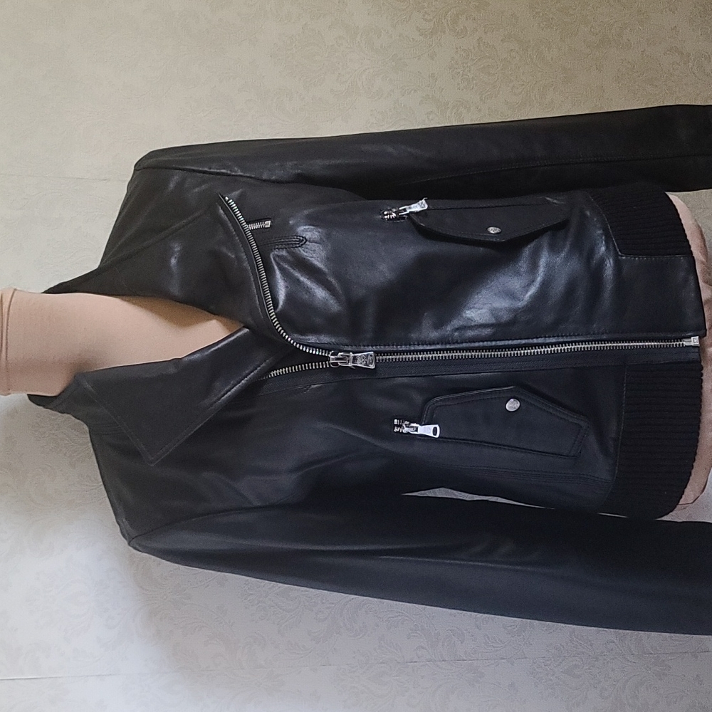 Vince Camuto Leather Jacket, Size Small